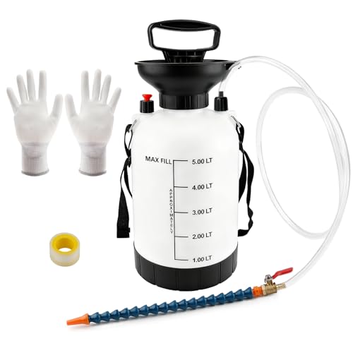 LERNOU 5L Getriebeöl Pumpe, Handpumpe Ölpumpe, Manuelles Getriebeöl Einfüllgerät Geeignet für Umfüllpumpe Kits für PKW-/LKW-/Schiffsmotoren, enthäl Polytetrafluorethylenband und Handschuhe