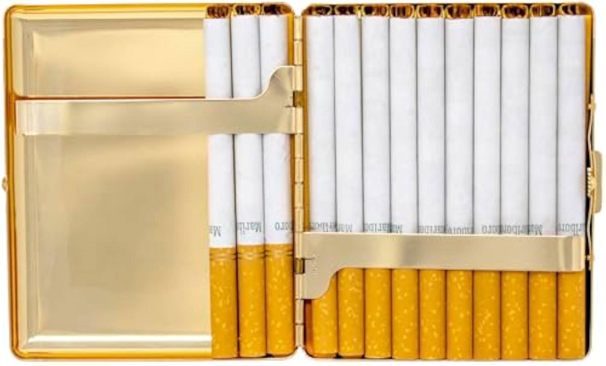 Set of 2 Metal-Plated Cigarette Case & Stash Box