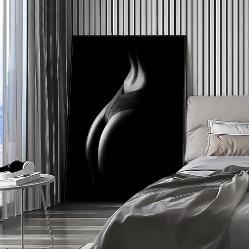 Toile murale femme sexy noir et blanc 70x100 poster artistique moderne sans cadre