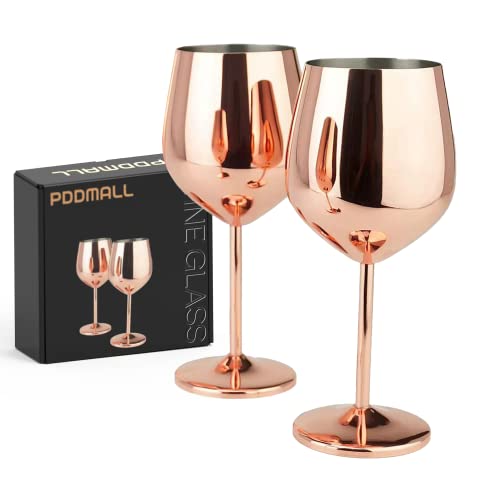 Pddmall Stainless Steel Wine Glasses 18 Fl Oz Metal Wineglass Bar Wine Glass Champagne Cocktail Drinking Cup Wine Glass Barware Party Supplies Set Of 2 #TOP19