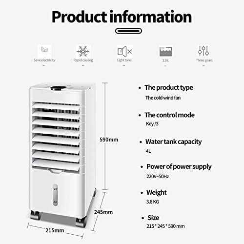 Ar Condicionado Frigorífico 4L Grande Capacidade Poupança de Energia Pequeno Ventilador de Ar Condic