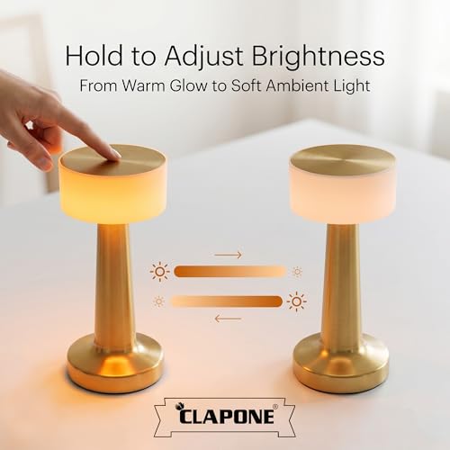 Image of Table Lamp /Table Lamp Study Room /Lamp Table /Led /Wireless Led Touch 3 Mode Metal /Bed Lamps Bedroom Side /Rechargeable Metal Touch /Warm Lighting /Bedside Lamp /Nightstand (White Lamp, 1 Pcs)