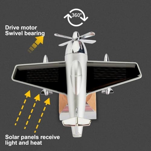 Image of Lakshiv Solar Powered Airplane Car Air Freshener, 360 Rotating Propeller Dashboard Perfume Diffuser, Aircraft Aromatherapy Ornament,Auto Interior Decoration with Fragrance Refill,Gift for Car Lovers