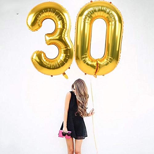 Image of TONIFUL 40 Inch Gold Number 16 Balloons Foil 16th Birthday Decorations