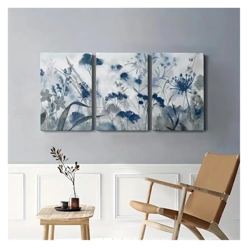 Impression sur toile fleurs bleues XENITE art mural haut de gamme 50x70