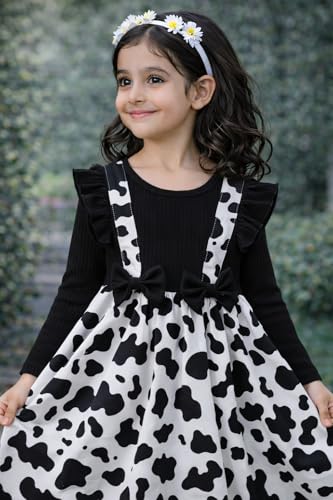 Image of Buy & Try by Dharmikaay Girl's Lycra Floral Printed Frock Dress for Girls Short Frock Baby Princess Western Dresses| Stylish Fancy Kids Clothing for New Year, Fashion.
