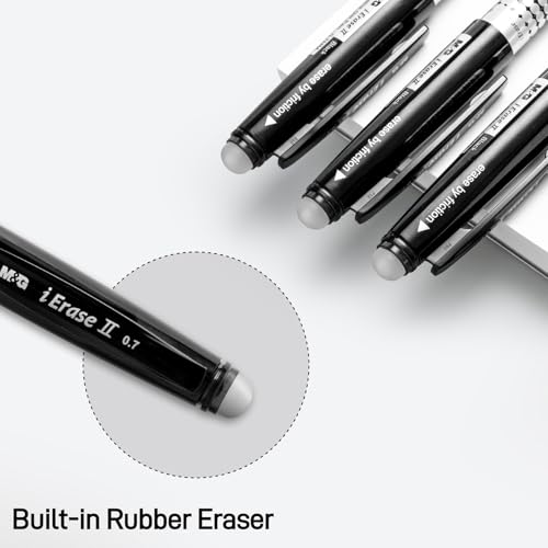 Bolígrafos borrables M&G, 6 piezas, tinta negra 0.7 mm miniatura 2