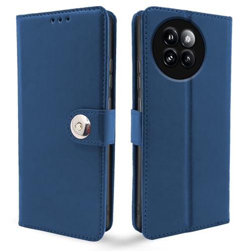 Image of Pikkme Flip Cover Leather Finish | Inside TPU with Card Pockets | Wallet Stand and Shock Proof | Complete Protection Button Flip Case for Xiaomi Civi 4 Pro 5G / Xiaomi 14 Civi 5G (Blue)