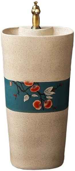 Pedestal Sinks Home Balcony Column Sink Wash Basin Ceramic Hotel Garden Bathroom (A)