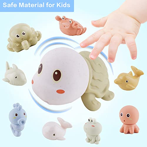 Mold Free Bath Toys For Infants 6-12 Months - 10Pcs Bath Squirt Toys Silicone Ocean Animals Bathtub Float Toy For Water Play Kids Preschool Education Toy Learning Skills For Bathroom #TOP4