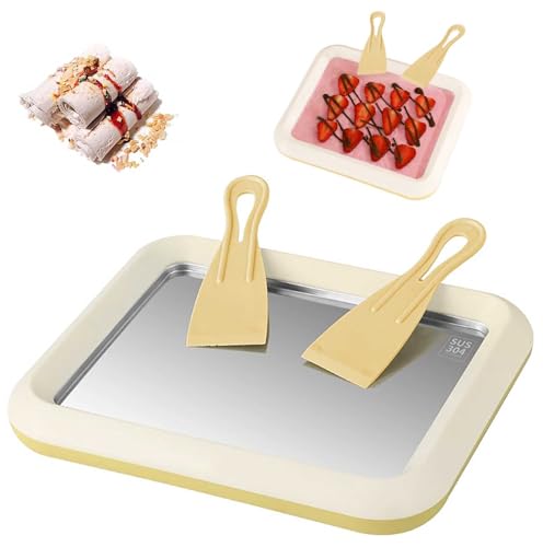 GLHYUOP Plancha para Helados de 27 cm con 2 Espátulas
