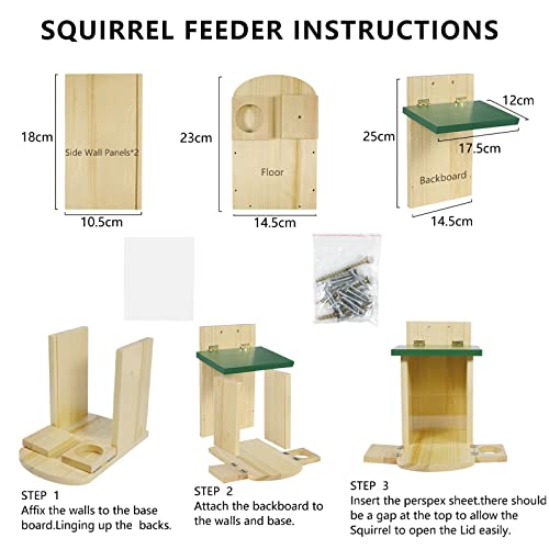Squirrel Feeders for Outside, Squirrel House Wooden Squirrel Picnic Table Feeder,Wooden Squirrel Chipmunk Feeder Box Squirrel Gifts for Squirrel Lovers