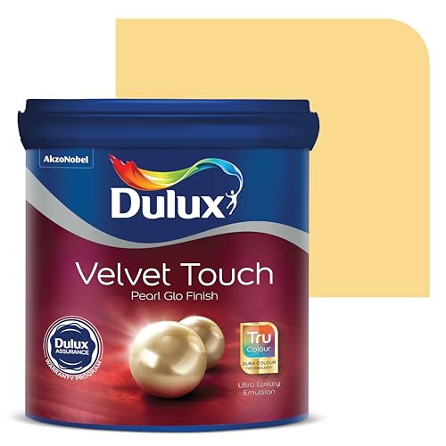 Image of Dulux Velvet Touch Pearl GLO Interior Emulsion Paint (20L, Cottage Yellow) - Luxurious soft-sheen wall paint, highly durable, washable, rich, intense colors, with 6-year warranty
