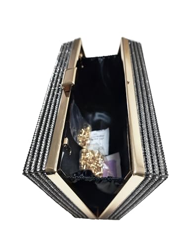 Women Retro Radio Shape Crossbody Bag Rhinestone Metal Vintage Evening Clutch Purses - Image 7