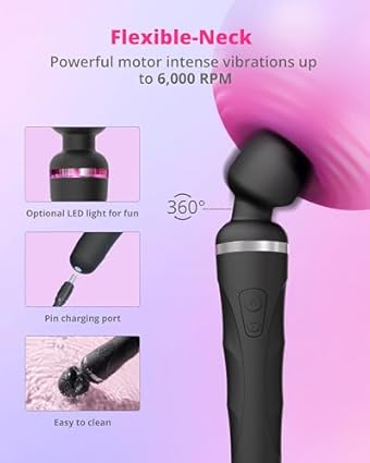 LOVENSE Domi 2 Potente y Silencioso Masajeador de Varita con Control Remoto App y Bluetooth, Vibrador con Patrones de Vibración Personalizados Ilimitados