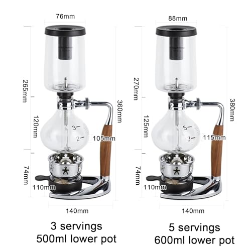 Cafetera Sifón de Vidrio 5 tazas Resistente al Calor miniatura 7