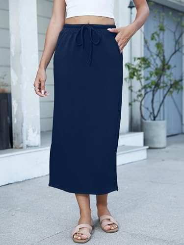 Image of ANRABESS Casual Maxi Skirts for Women, High Waist, Summer, Drawstring, Ideal for Daily Wear, Office & Weekend Outings 2026