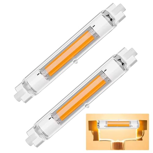 Dvnoua R7S LED 118mm Dimmbar, 30W LED R7S Ersatz 300W Halogenstab 118mm, Warmweiß 3000K 3000 Lumen, Kein Flackern, 360°Abstrahlwinkel, AC/DC 220-240V, Für Zuhause/Außenbeleuchtung, 2er Pack