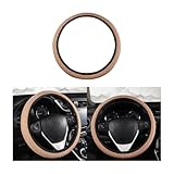 KHGUZ Elastic Stretch Car Steering Wheel Cover, Breathable Microfiber Ice Silk Vehicle Steer Wheel Protector for 15Inch, Anti-Slip Auto Interior Accessories Universal for SUV, Truck, RV (Beige)
