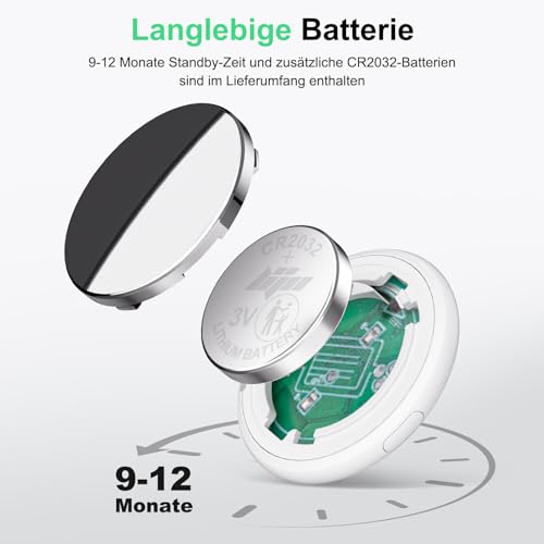 Bnlei Smart Air Tracker Tag kompatibel mit Apple Wo ist? (nur iOS), Smarttag Key Finder für Schlüssel, Fahrrad, Wallet, Koffer, Hunde, Katzen (Weiß, 1-Pack)