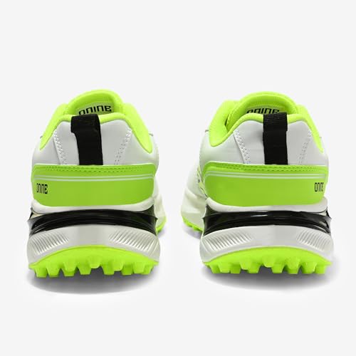 Image of DNINE Performer, Men, Rubber Studs Cricket Shoe White /Red /Black & White /Lemon