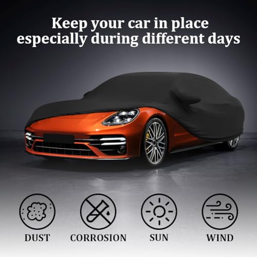 Image of Compatible for Porsche Panamera Indoor Car Cover Soft Stretch Full Cover Protection for Automobiles for Dust-Proof, Underground Garage, Car Show,Fits up to 206 inches