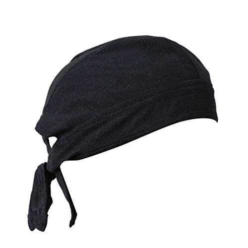 BISMAADH Unisex Cottroise Helmet Liner Bandana Cap, Black, Free Size