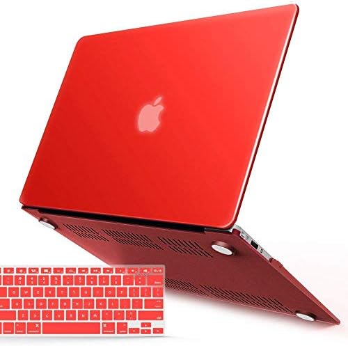 IBENZER Compatible with MacBook Air 11 Inch Case Model A1370 A1465, Soft Touch Plastic Hard Shell Case Bundle with Keyboard Cover for Mac Air 11, Red, A11RD+1