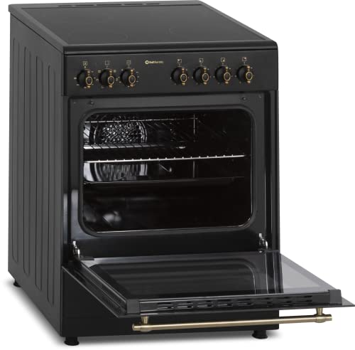 SOLTHERMIC COCINA ELECTRICA VTC60N VITROCERAMICA CON HORNO INCORPORADO/NEGRA RÚSTICA ACABADOS DORADOS/ANCHO 60 CMS / 4 FOCOS/HORNO 60 L. / FUNCION TURBO Y TEMPORIZADOR - imagen 3