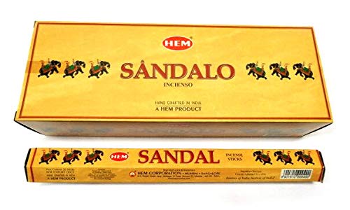Lot de 20 bâtonnets d'encens Hem Sandale 1 Tube de 20 bâtons Bois de Santal Sandalo Cover