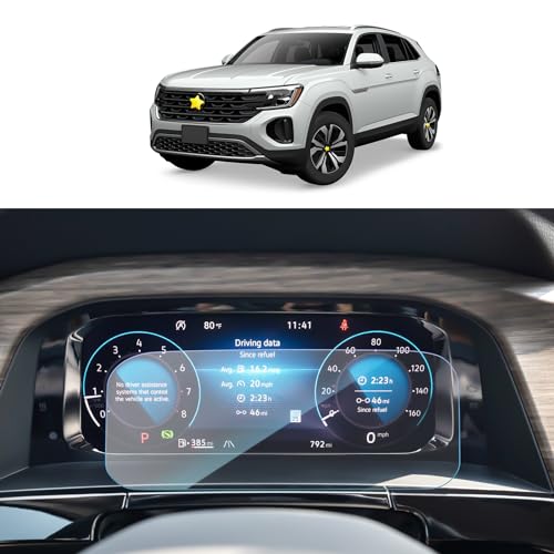 SKTU for 2024 2025 2026 Volkswagen Atlas Screen Protector for 2024 2025 2026 VW Atlas SE, SE with Technology, SEL, SEL Premium R-Line 10.2 Inch Digital Cluster Screen 2024 2025 2026 Atlas Accessories 2024 2025 2026 Atlas Screen Protector