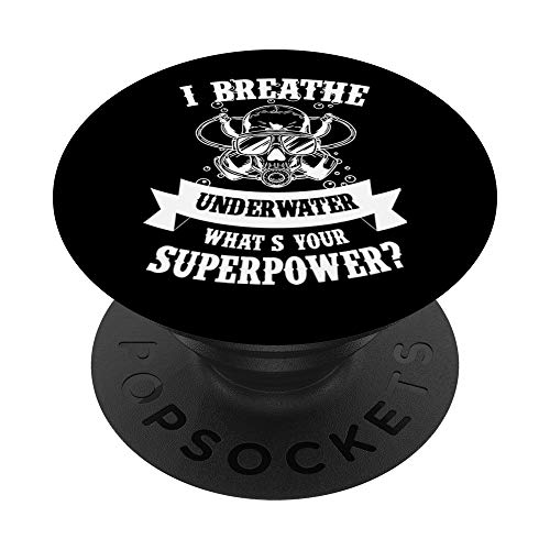 I Breathe Underwater Cool Free Diving Hobby Sea Diver Gift PopSockets Supporto e Impugnatura per Smartphone e Tablet