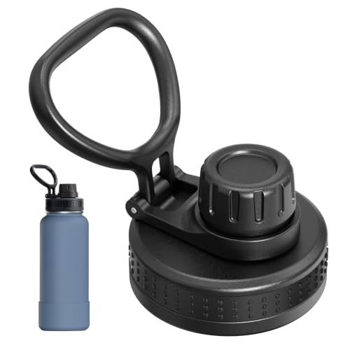 Bluwing Replacement Lid for Hydrapeak Wide Mouth 14 26 32 40 50 oz Water Bottles Spout Lid with Flexible Handle BPA Free(1 Pack)