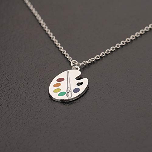 CHOORO Colorful Paint Palette Pendant Necklace/Bracelet Artist Painter Bracelet/Necklace Art Student Art Teacher Gift3