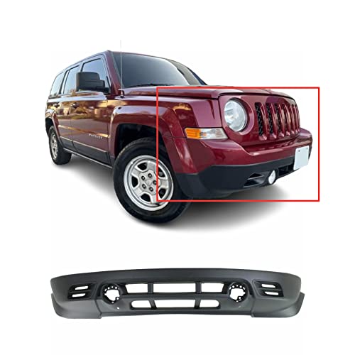 FitParts Compatible With Front Lower Bumper Cover 2011 2012 2013 2014 2015 2016 2017 Jeep Patriot Limited North Latitude Sport 11 12 13 14 15 16 17. New, Textured. With Fog Light Holes.