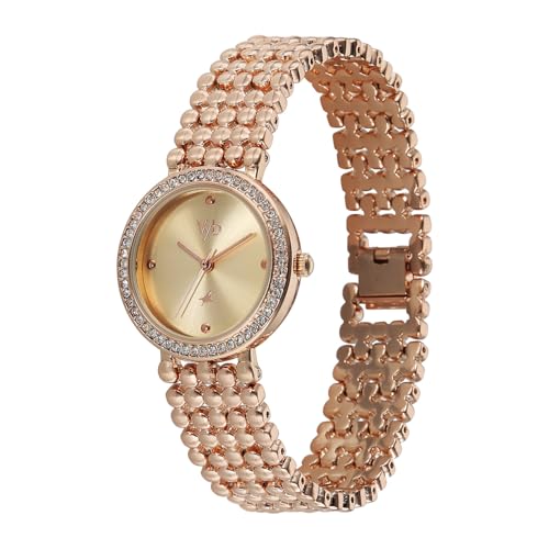 Image of Fastrack Vyb Iconique Quartz Analog with Light Peach Dial Rose Gold Strap Watch for Women - FV60111WM01W