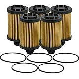 Set of 5 Engine Motor Oil Filters For Jeep Ram 1500 Classic Grand Cherokee 3.0L V6 DOHC 24 Valve Turbocharged DIESEL FI DI M EXF Automatic