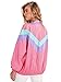 SweatyRocks Women's Casual Lightweight Color Block Bomber Jacket Purple Pink XL
