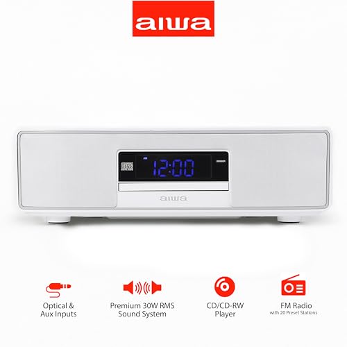 Image of Aiwa - Bluetooth Home Speaker System, 30W RMS, CD Player, FM Radio (Pack of 2)