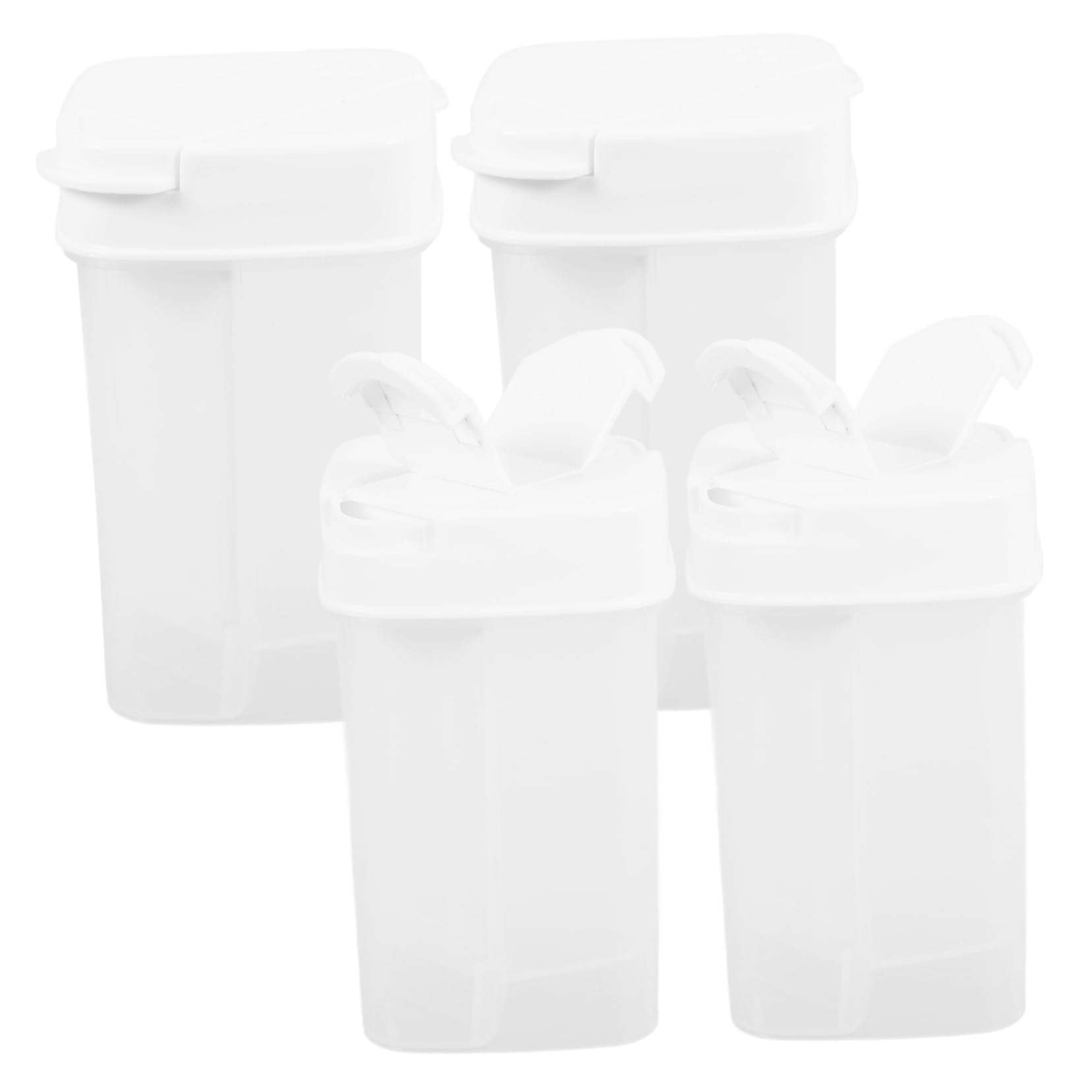 Garneck 4pcs Shaker Holder Travel Set Reusable Plastic Condiment Jar Household Spice Container