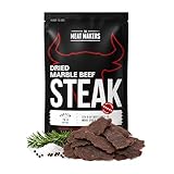 The Meat Makers Marble Beef Jerky Steak (200g) - Bistec de cecina de vaca seca, Cecina de Vaca, Carne Seca, Snack de Carne, Alto en Proteínas, Bajo en Calorías. Carne seca para personas.