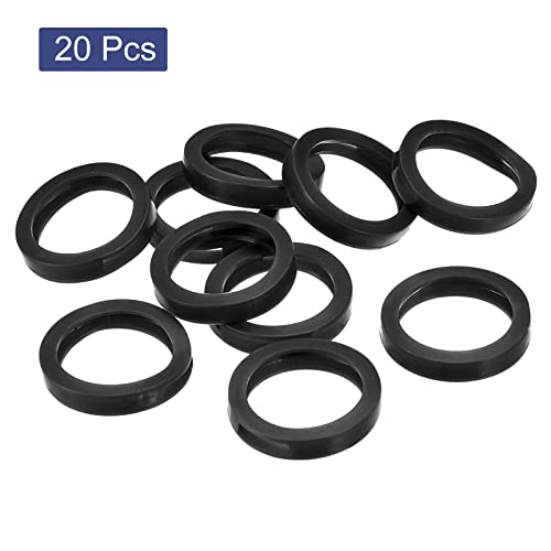 PATIKIL Key Cap Cover Rings, 20Pcs 28mm Keys Identifier Coding Tags Silicone Sleeve for Office House Apartment Black - Image 3