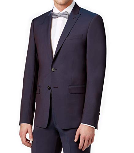 Calvin Klein Mens Extra Two Button Formal Suit Wine 46/Unfinished #TOP29