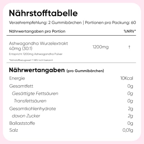 WeightWorld Ashwagandha Gummies - 1200mg/Portion - 120 Vegane Gummibärchen – Ansicht 3
