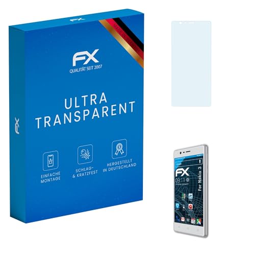 atFoliX Schutzfolie kompatibel mit Nokia 3 Folie, ultraklare FX Bildschirmschutzfolie (3X)