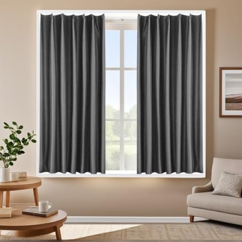 YKFN 小窓 遮光カーテン 110cm丈 幅70cm 小窓 カーテン 遮光 おしゃれ 無地 断熱 保温 UVカット 防音 防寒 遮熱 省エネ 節電対策 昼夜目隠し ドレープカーテン 1枚入 アジャスターフック付き 北欧 部屋 安い 洗える ブラック YKFN 小窓 遮光カーテン 110cm丈 幅70cm 小窓 カーテン 遮光 おしゃれ 無地 断熱 保温 UVカット 防音 防寒 遮熱 省エネ 節電対策 昼夜目隠し ドレープカーテン 1枚入 アジャスターフック付き 北欧 部屋 安い 洗える ブラック