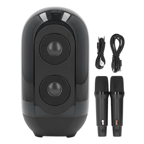 Haut-parleur Bluetooth portable karaoké à double micro et jeu de lumière