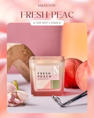 MSENSE-Peach-Scented-Candles-Gift-Set-with-Refills143oz-Soy-Jar-Candle-Set-Clean-Burning-Candle-Gifts-Up-to-80-Hours-Long-Lasting-Aromatherapy-Candle-for-Women-Girlfriend-Mom-Teacher