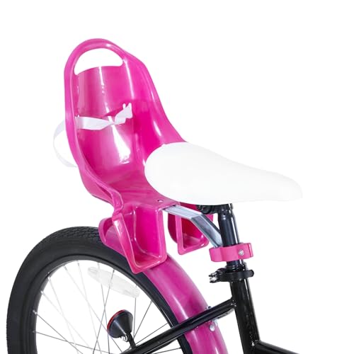 Image of KEANO Zinnia 14 16 20 Inch Kids Bike for Girls Ages 3-10 Years, Girls' Bikes with Training Wheels, Streamers, Basket and Doll Seat, Children Bicycles