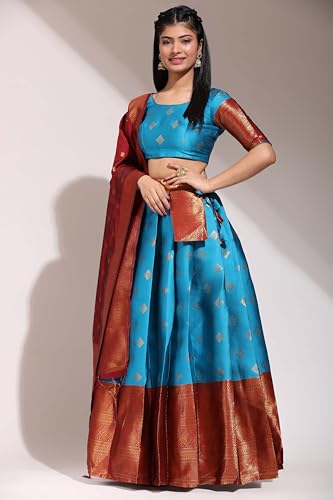 Image of Traditional South Indian pattu Lehenga Choli for Women